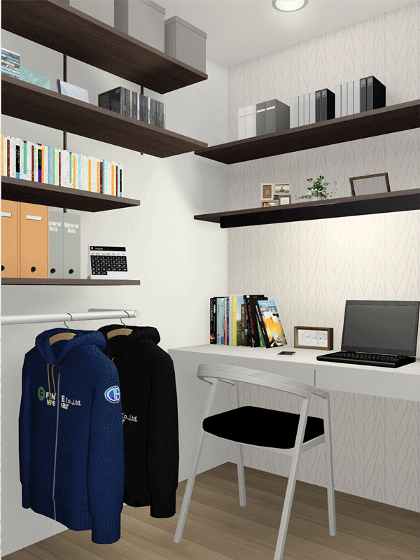 クローゼットをワークスペースも兼ねた空間に大変身　港区S様邸